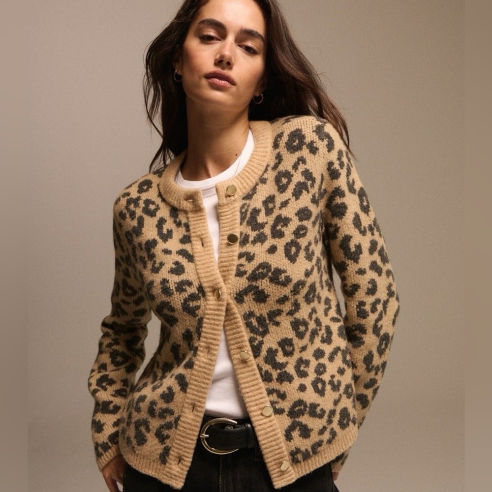 Abercrombie and fitch leopard cardigan